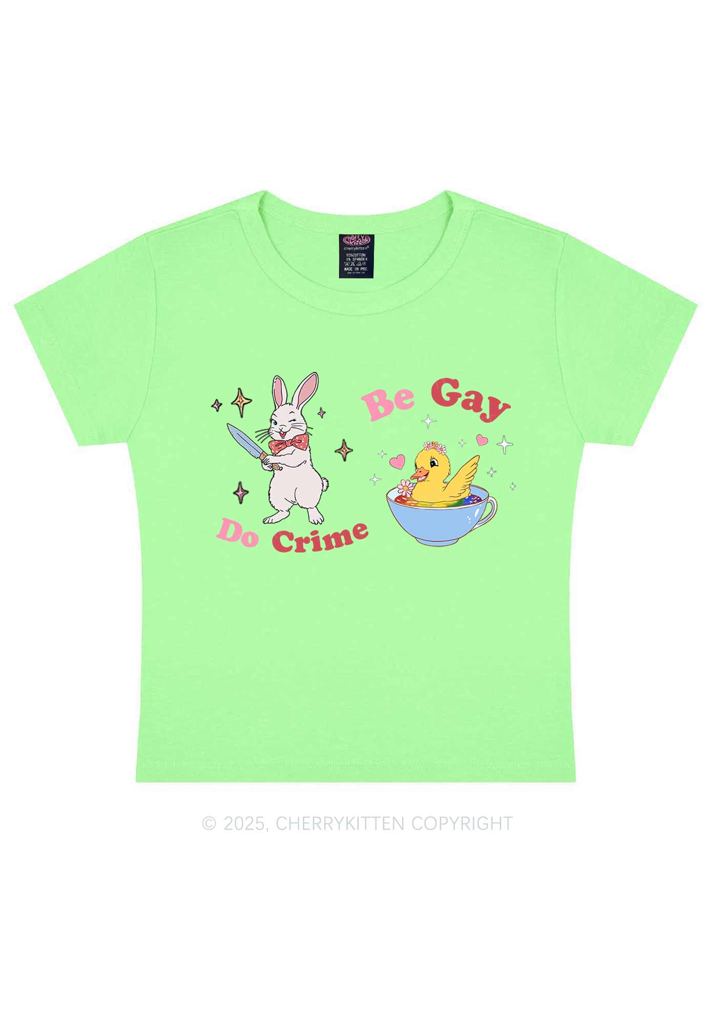 Be Gay Do Crime Pride Y2K Baby Tee Cherrykitten