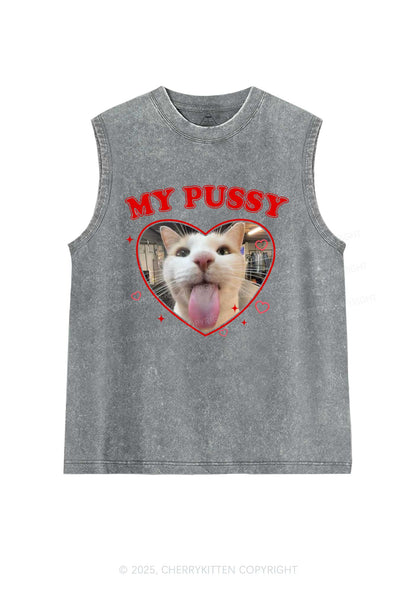 Custom Pet Puxxy Y2K Washed Muscle Tank Cherrykitten