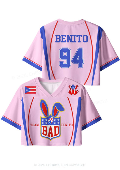 Pink Football Bunny Y2K Crop Sport Jersey Shirts Cherrykitten