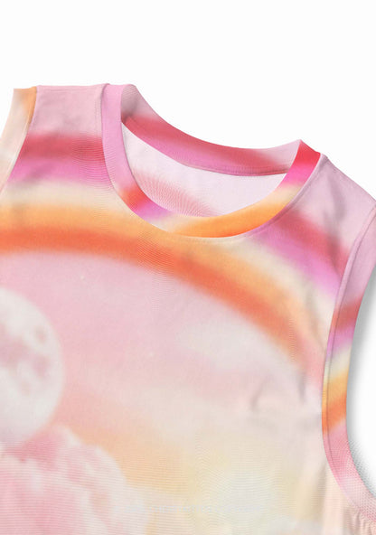 Lesbian Rainbow Pony Pride Y2K Mesh Muscle Tank Cherrykitten