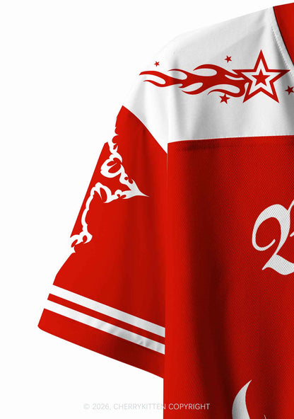 Better Faggot Than Fascist Skull Pride Y2K Crop Sport Jersey Shirts Cherrykitten