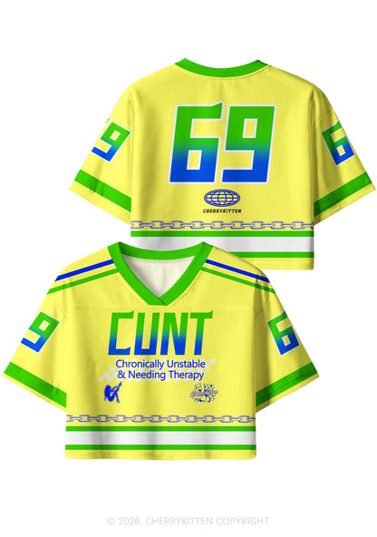 Cxxt Chronically Unstable Needing Therapy Y2K Crop Sport Jersey Shirts Cherrykitten