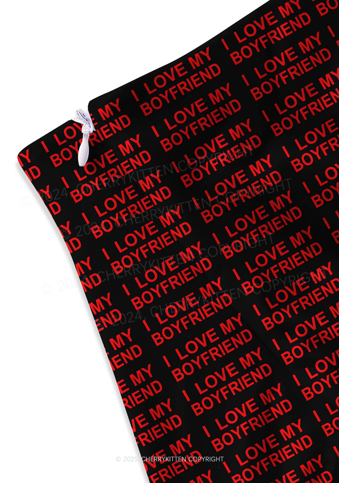 I Love My Boyfriend Y2K Print Mini Skirt Cherrykitten