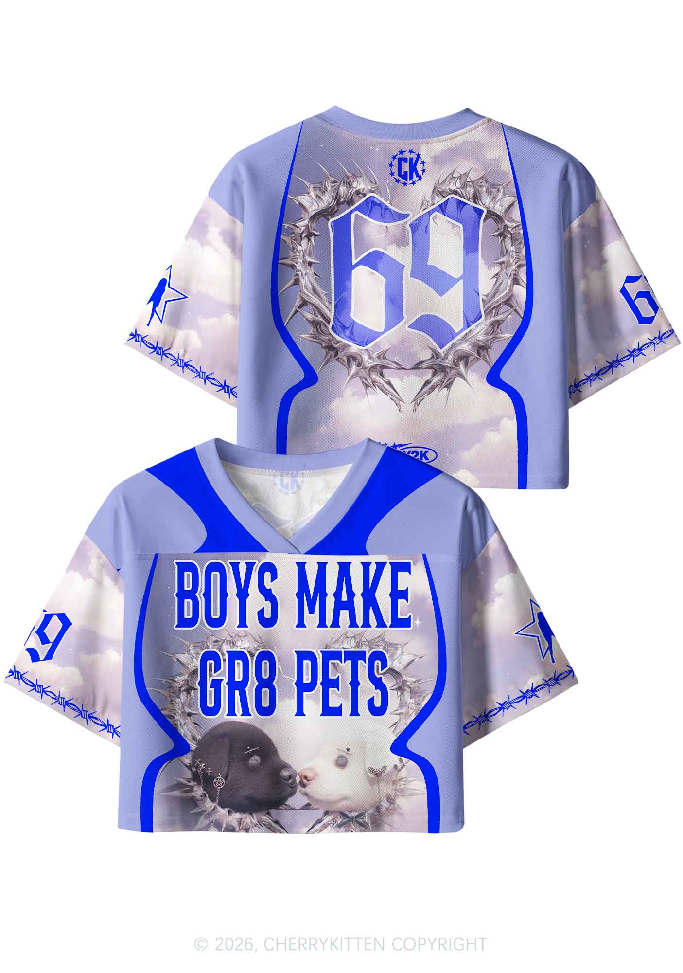 Boys Make Pets Dogs Y2K Crop Sport Jersey Shirts Cherrykitten