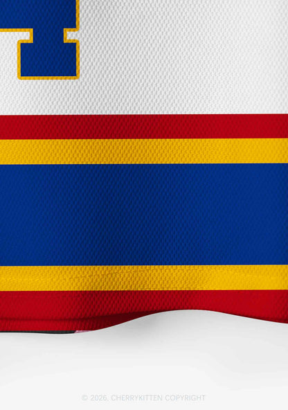 Retro White Hockey Team GG Y2K Crop Sport Jersey Shirts Cherrykitten