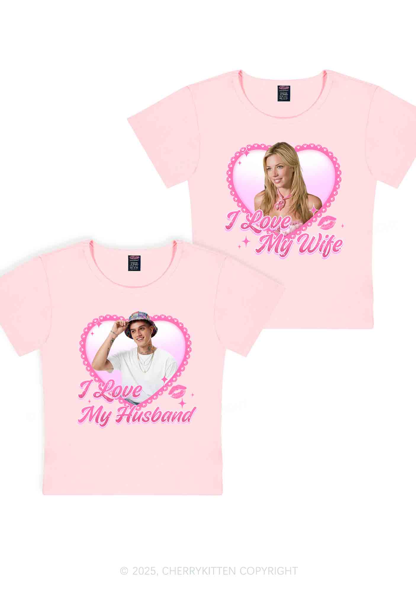 Custom Love My Wife Photo Y2K Valentine's Day Baby Tee Cherrykitten
