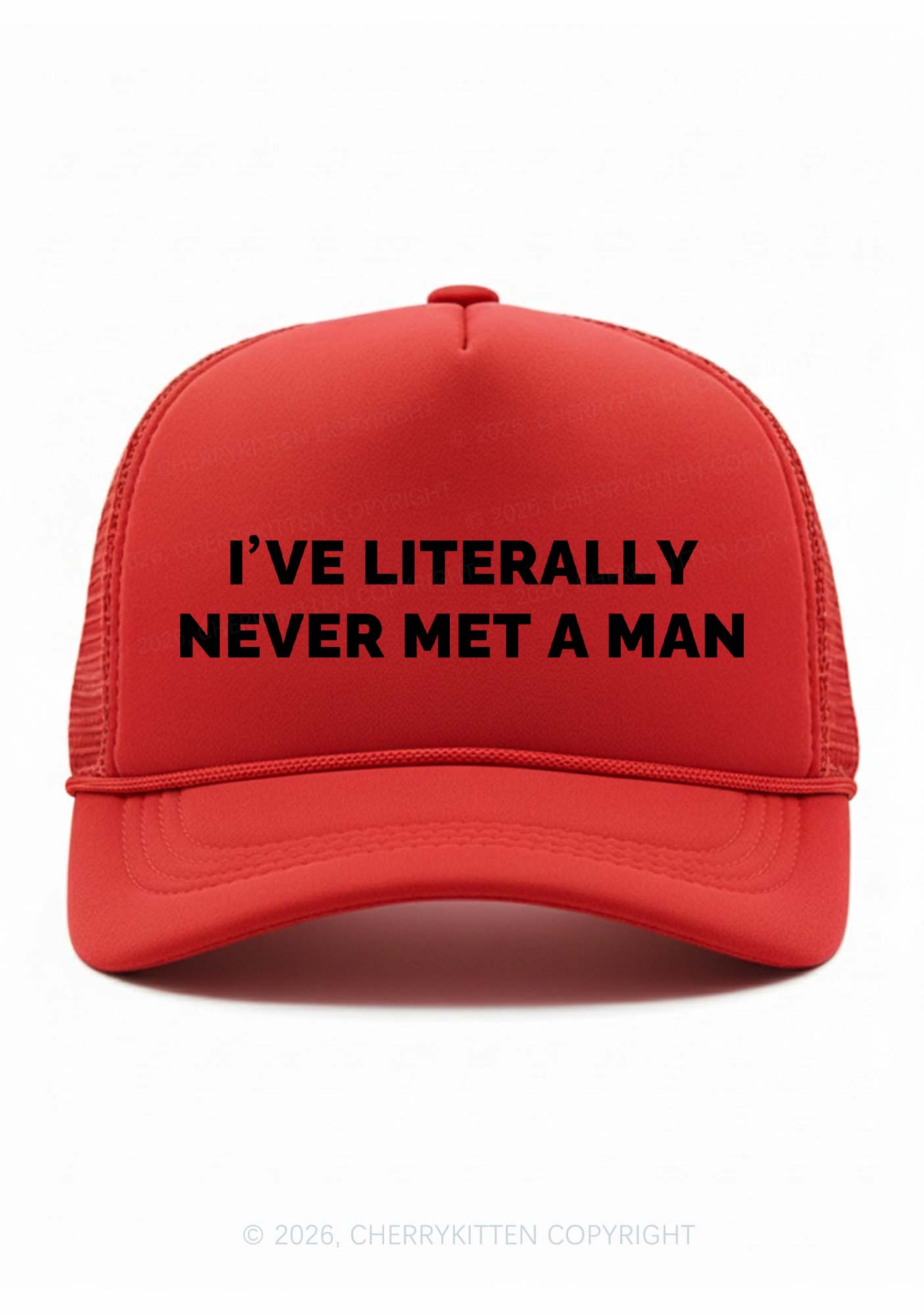 Never Met A Man Pride Y2K Trucker Hat Cherrykitten