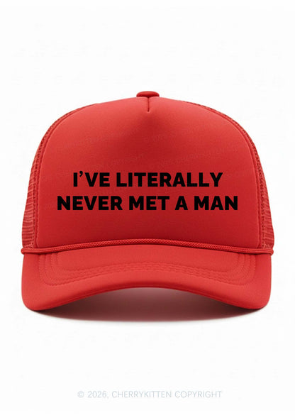 Never Met A Man Pride Y2K Trucker Hat Cherrykitten
