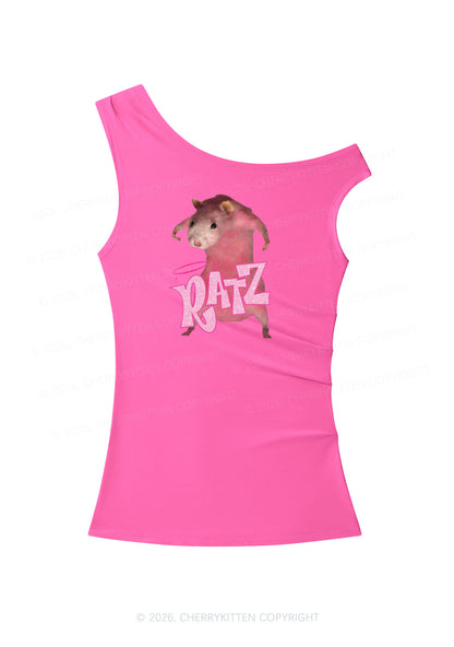 Pink Ratz Y2K Off Shoulder Tank Top Cherrykitten