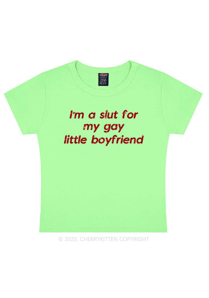 Glitter Slxt For My Gay BF Y2K Baby Tee Cherrykitten