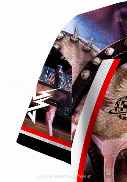 Punk Rock Chihuahua DJ Y2K Crop Sport Jersey Shirts Cherrykitten