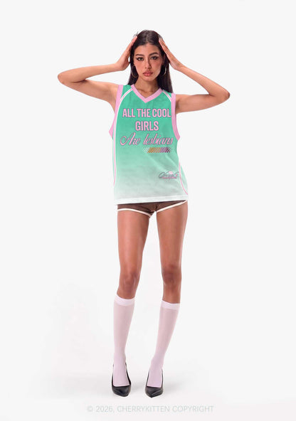 Cool Girls Are Lesbians Pride Y2K Sport Jersey Tank Cherrykitten