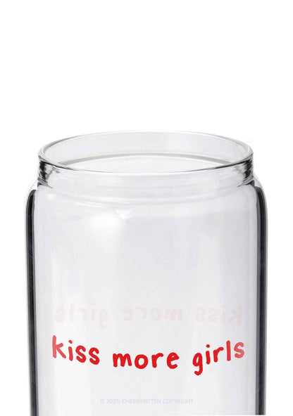 Kiss More Girls Pride Y2K Printed Glass Cup Cherrykitten