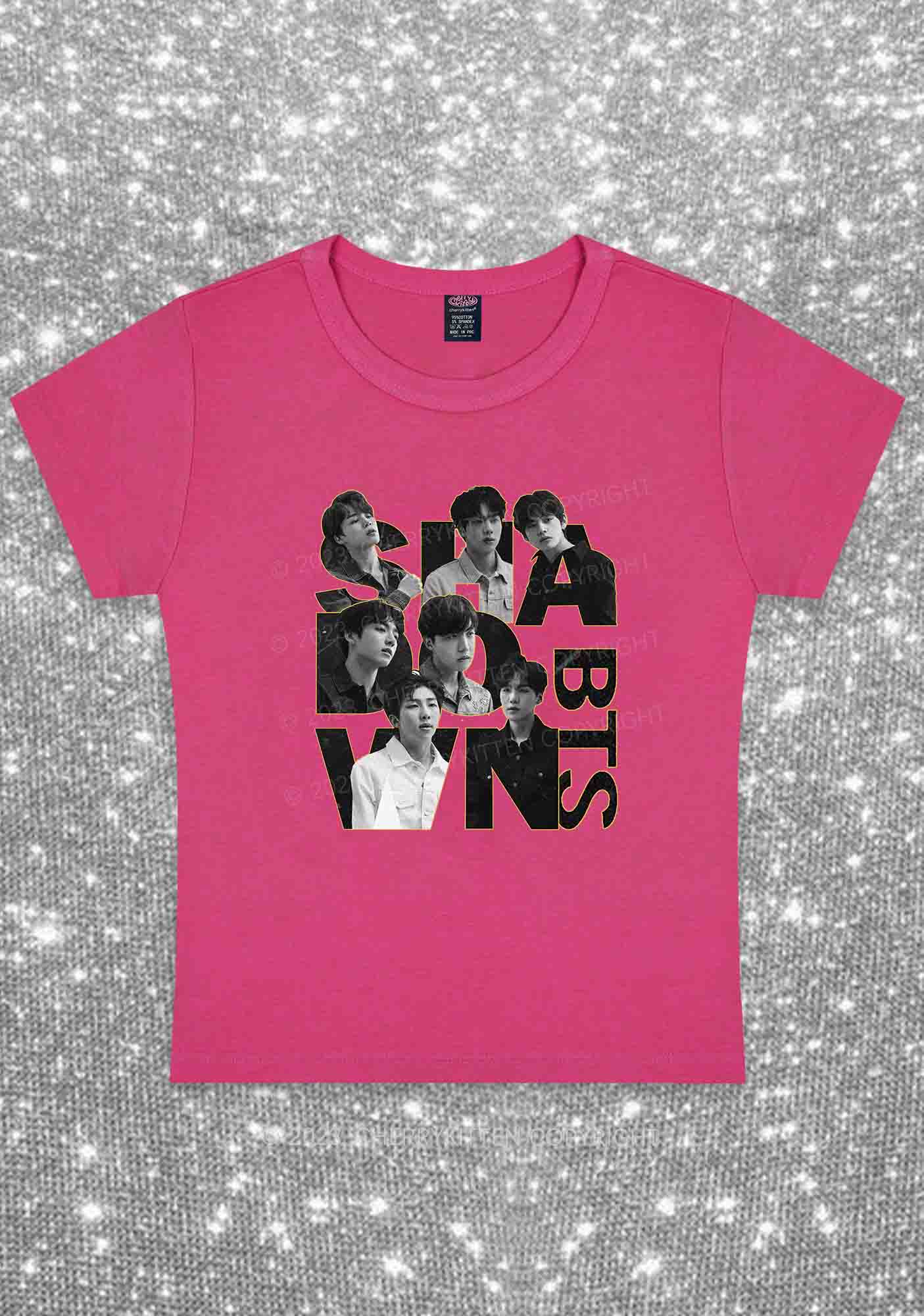 Bangtan Members Kpop Y2K Baby Tee Cherrykitten