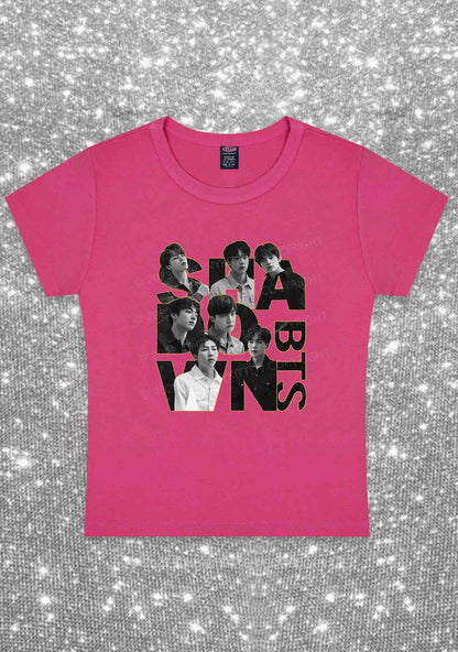 Bangtan Members Kpop Y2K Baby Tee Cherrykitten