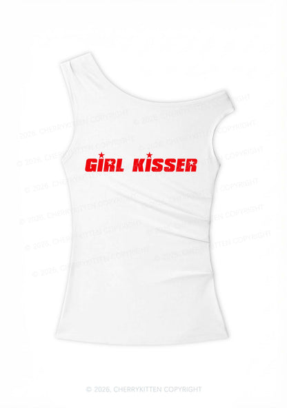 Girl Kisser Star Y2K Off Shoulder Tank Top Cherrykitten
