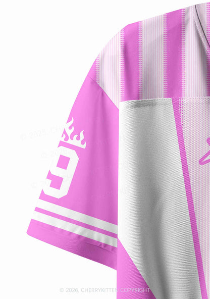 Pink Kxxamine Stars Y2K Crop Sport Jersey Shirts Cherrykitten