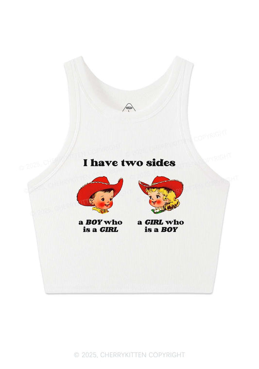 I Have Two Sides Pride Y2K Crop Tank Top Cherrykitten