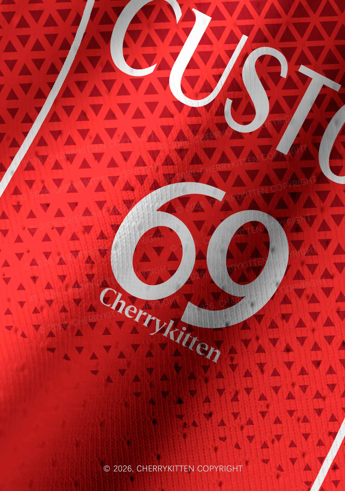Custom Red Triangle Plaid Y2K Crop Football Jersey Shirts Cherrykitten