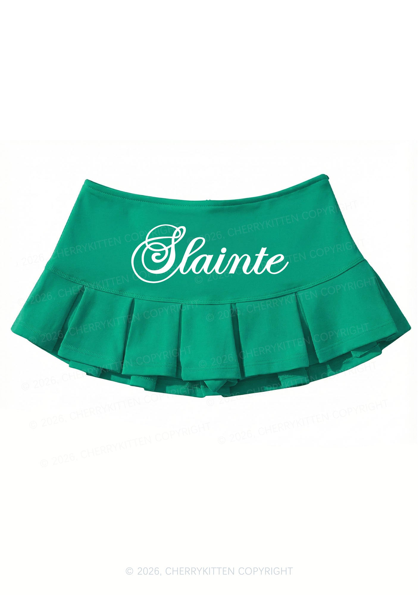 Slainte St Patricks Y2K Mini Pleated Skirts Cherrykitten