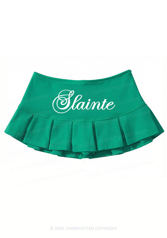 Slainte St Patricks Y2K Mini Pleated Skirts Cherrykitten