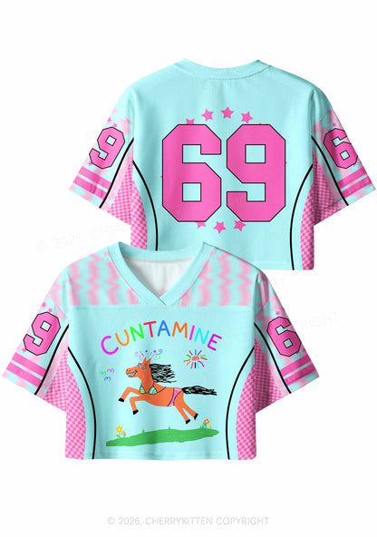 Cxxtamine Pony Y2K Crop Sport Jersey Shirts Cherrykitten