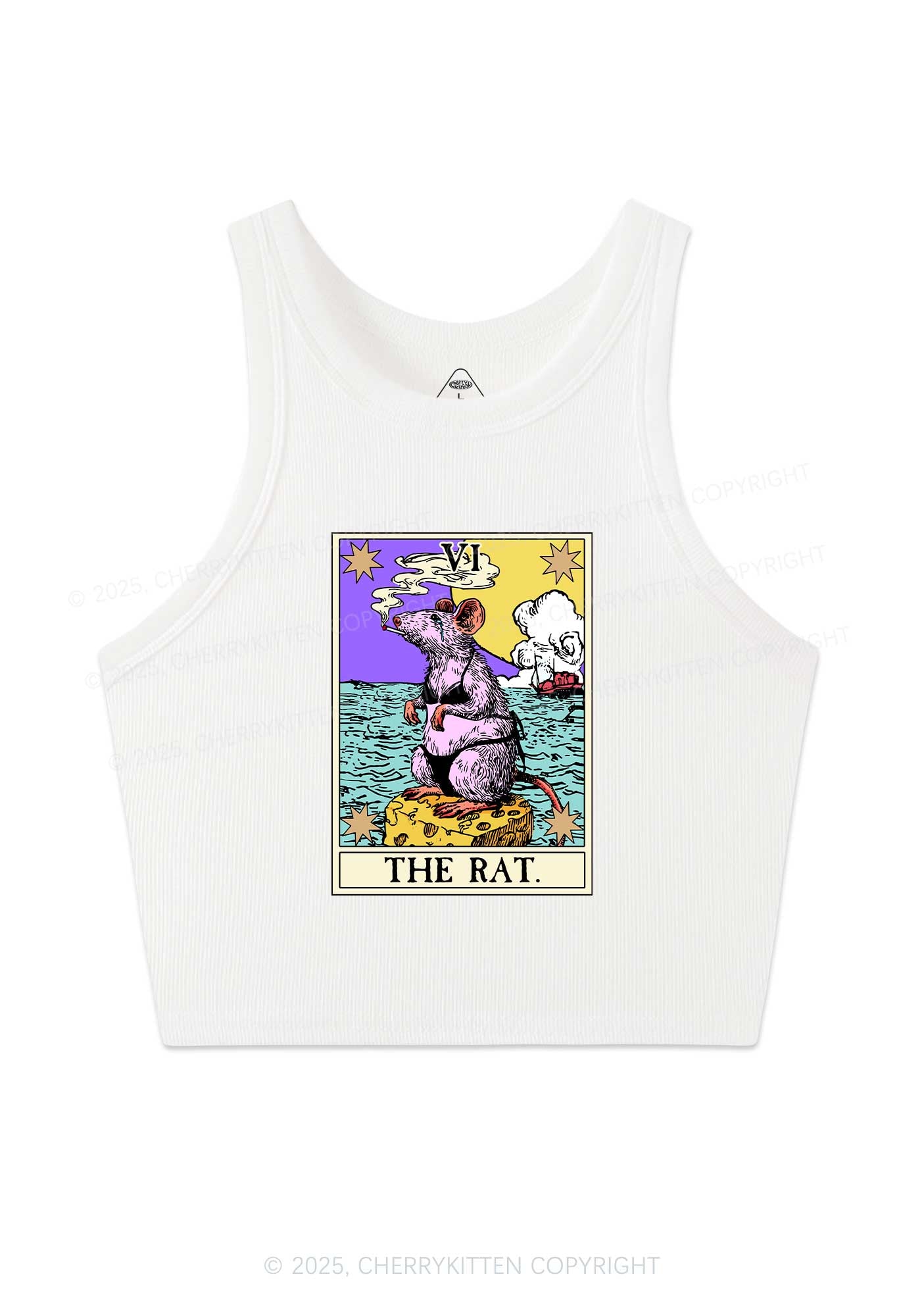 The Rat Smoking Y2K Crop Tank Top Cherrykitten