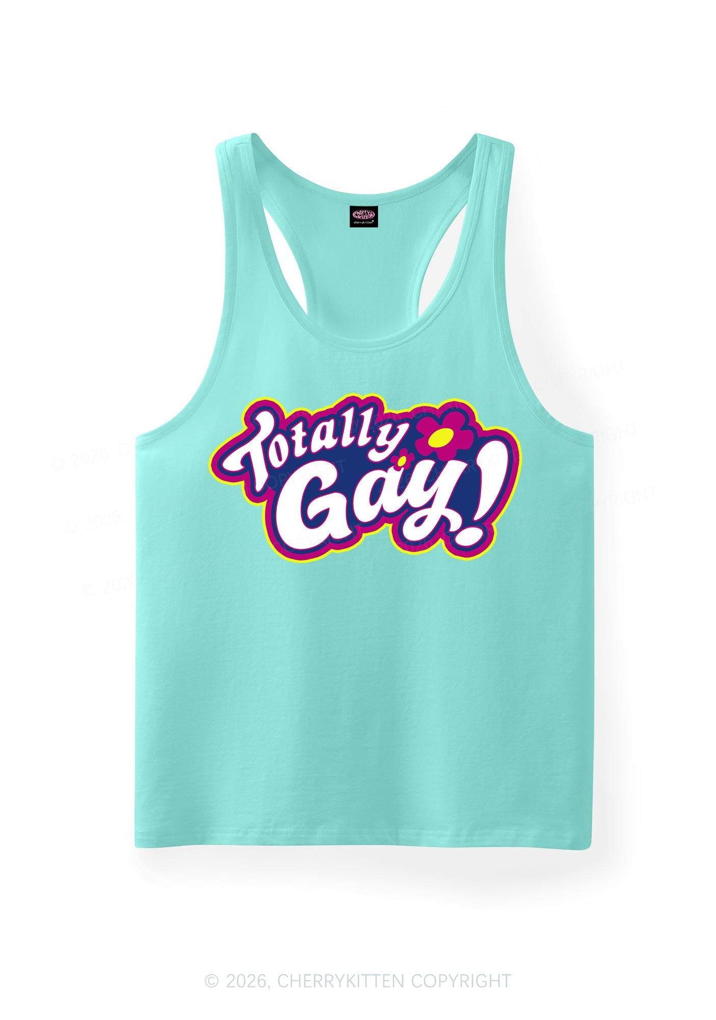 Totally Gay Pride Y2K Men Racerback Tank Top Cherrykitten
