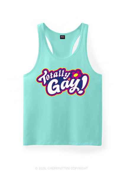Totally Gay Pride Y2K Men Racerback Tank Top Cherrykitten