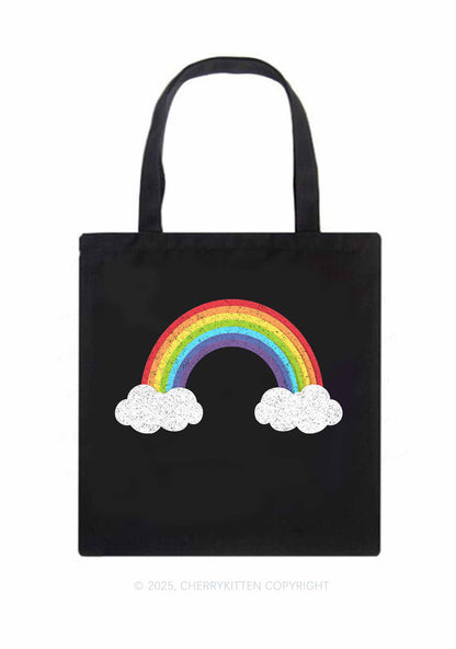 Rainbow Cloud  Pride Y2K Canvas Tote Bag Cherrykitten