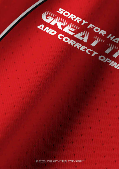 Sorry For Having Correct Opinions Y2K Crop Football Jersey Shirts Cherrykitten