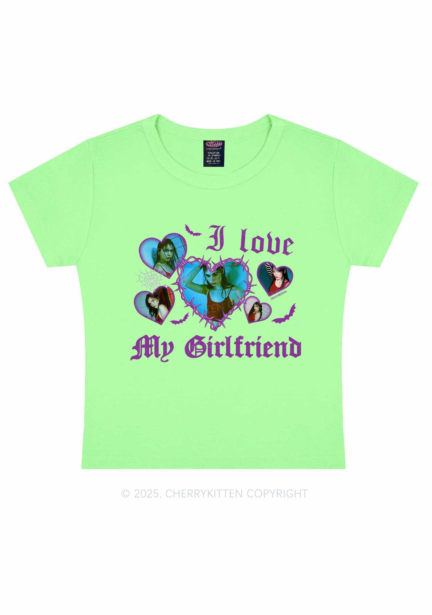 Custom Halloween Girlfriend Photos Y2K Baby Tee Cherrykitten