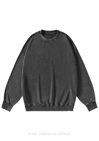 Plain Y2K Washed Sweatshirts Cherrykitten