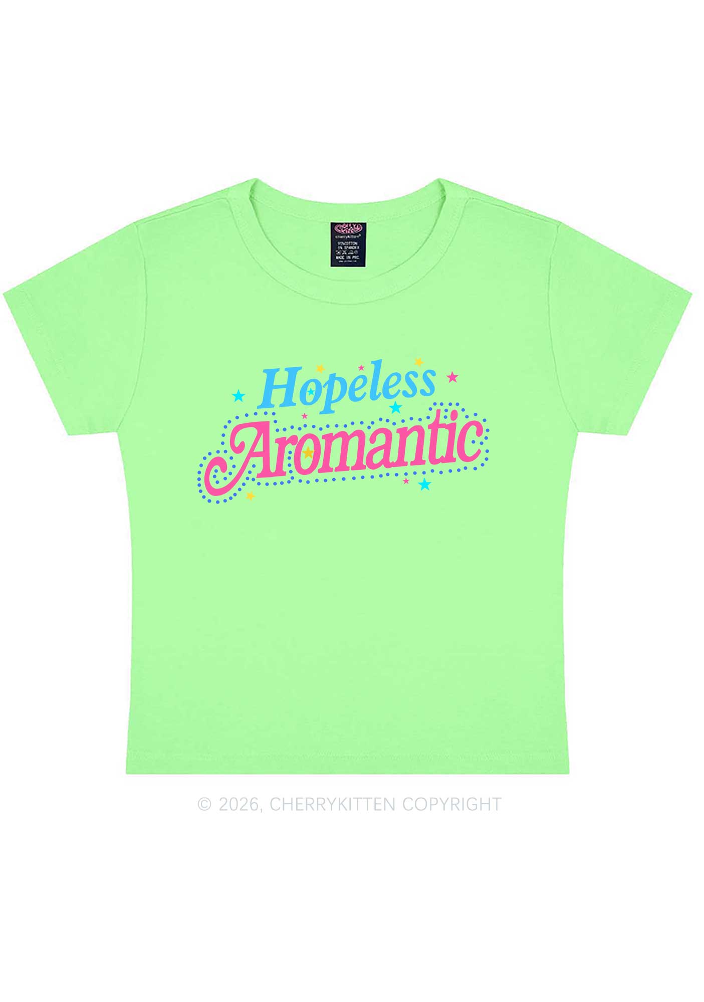 Hopeless Aromantic Pride Y2K Baby Tee Cherrykitten