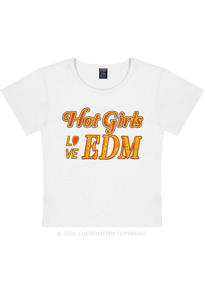 Hot Girls Love Edm Y2K Baby Tee Cherrykitten