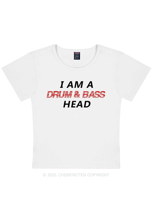 Drum Bass Head Y2K Baby Tee Cherrykitten