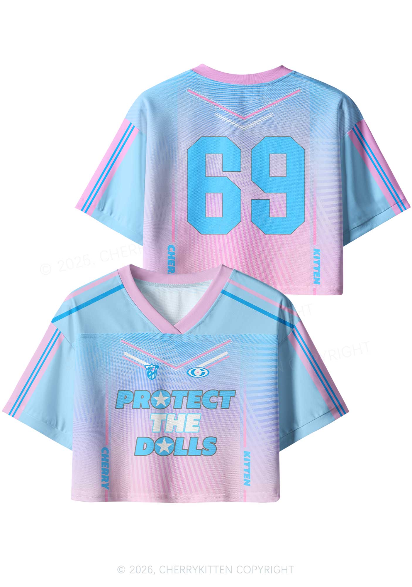 Protect The Dolls Pride Y2K Crop Sport Jersey Shirts Cherrykitten