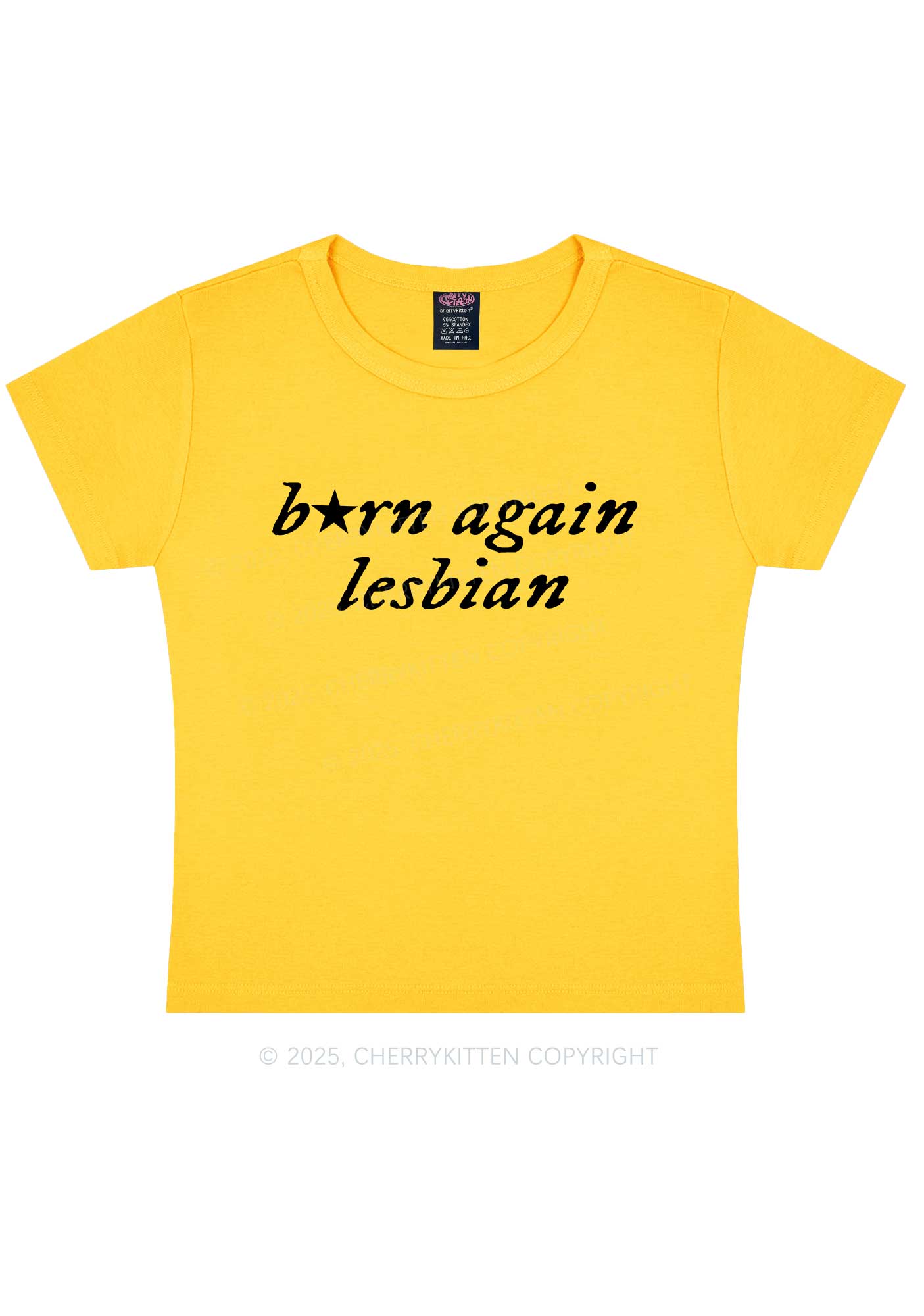 Born Again Lesbian Y2K Baby Tee Cherrykitten