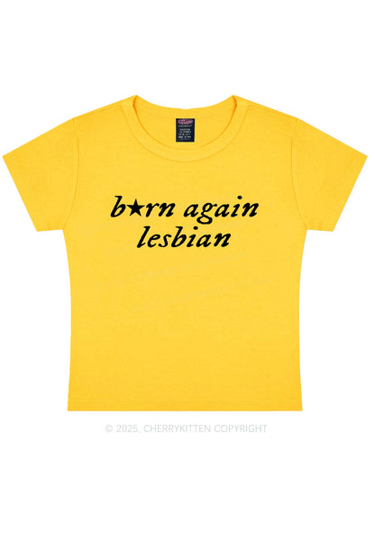 Born Again Lesbian Y2K Baby Tee Cherrykitten