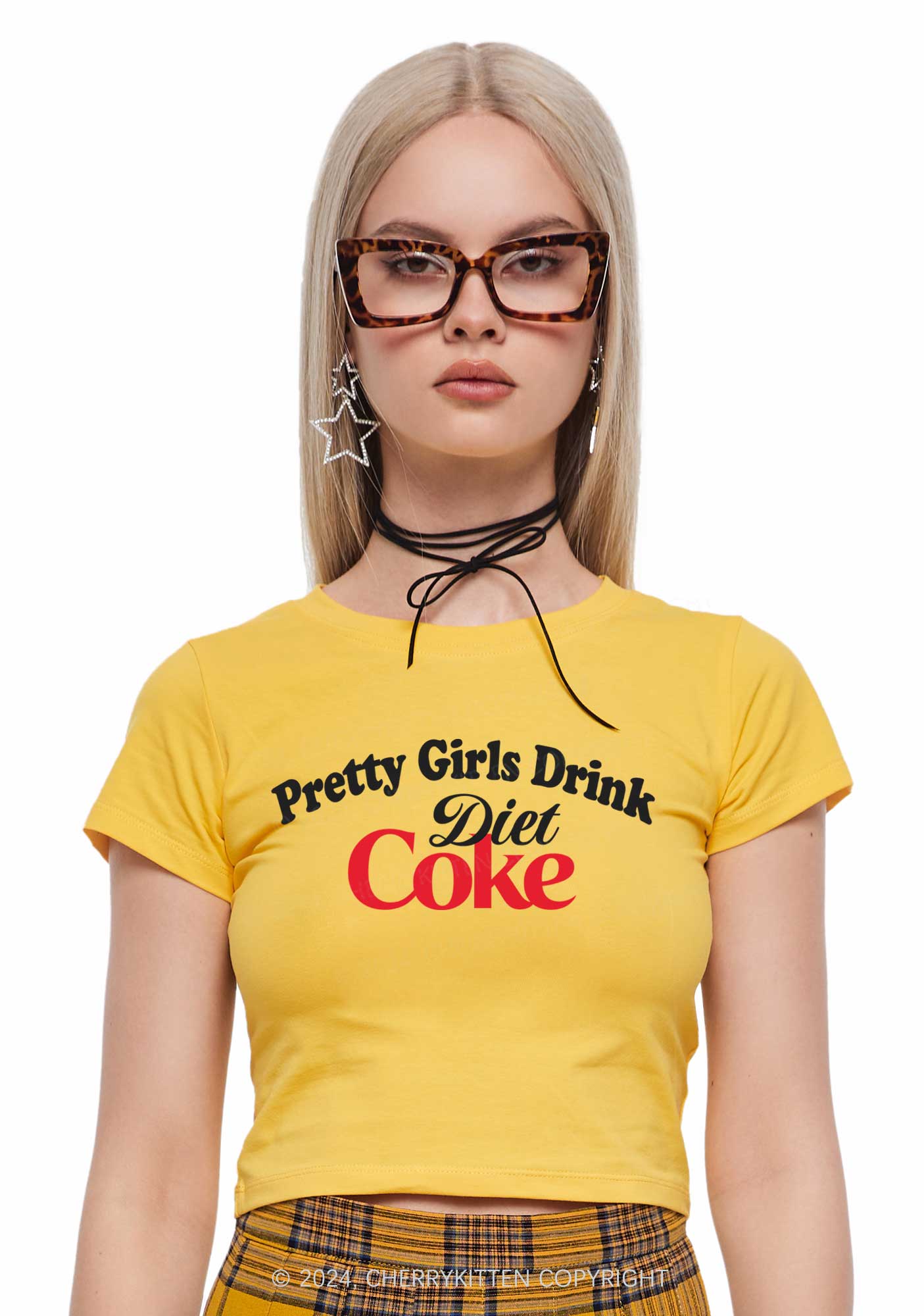 Pretty Girls Drink Diet Coke Y2K Baby Tee Cherrykitten