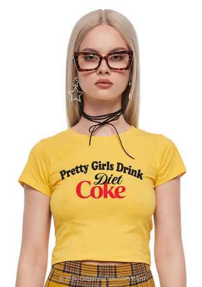 Pretty Girls Drink Diet Coke Y2K Baby Tee Cherrykitten