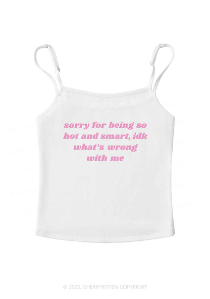 Glitter Sorry For Being So Smart Y2K Spaghetti Strap Cami Cherrykitten