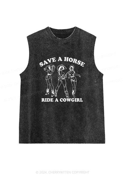 Ride A Cowgirl Y2K Washed Tank Cherrykitten