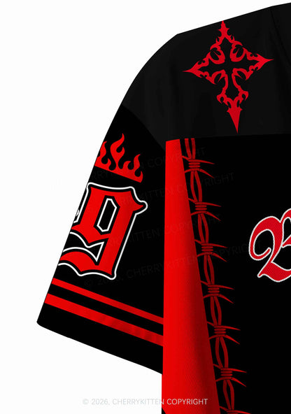 Red Better A Faggot Than A Fascist Pride Y2K Crop Sport Jersey Shirts Cherrykitten