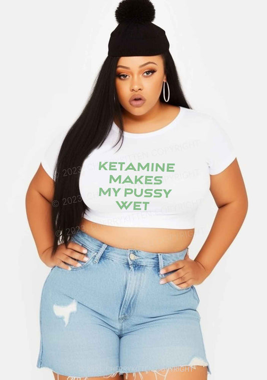 Curvy K Makes My Puxxy Wet Y2K Baby Tee Cherrykitten