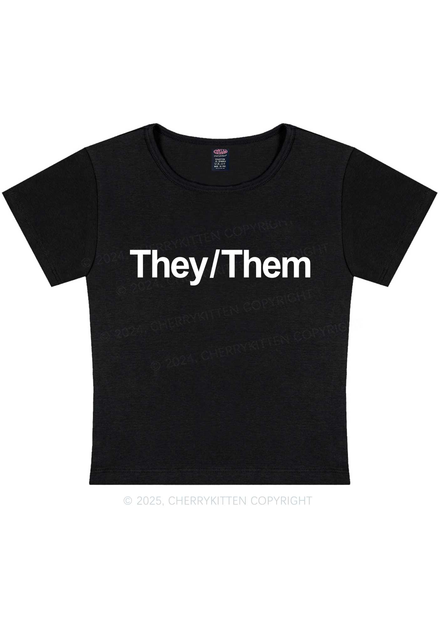 They Or Them Y2K Baby Tee Cherrykitten