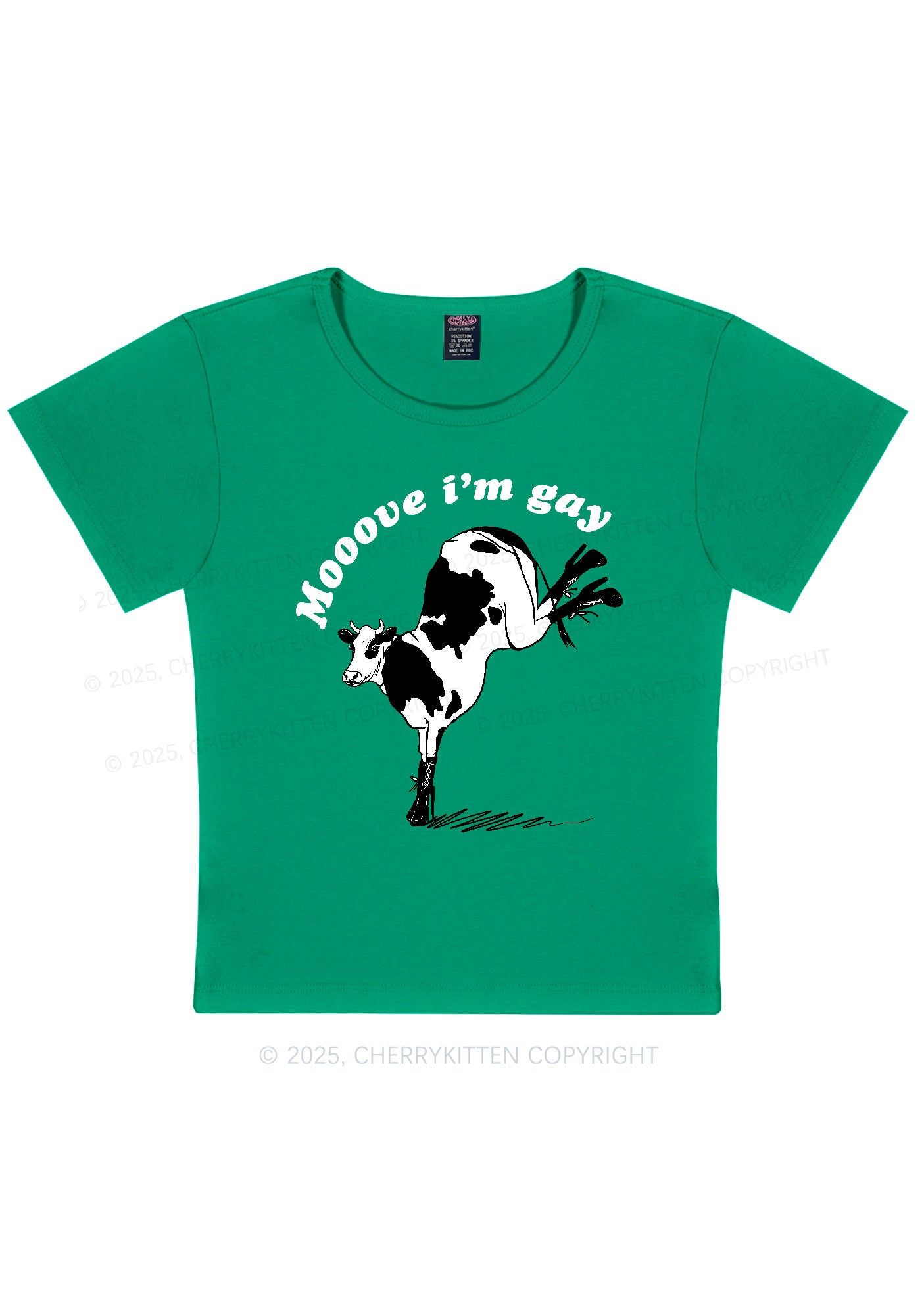 Mooove Im Gay Y2K Baby Tee Cherrykitten