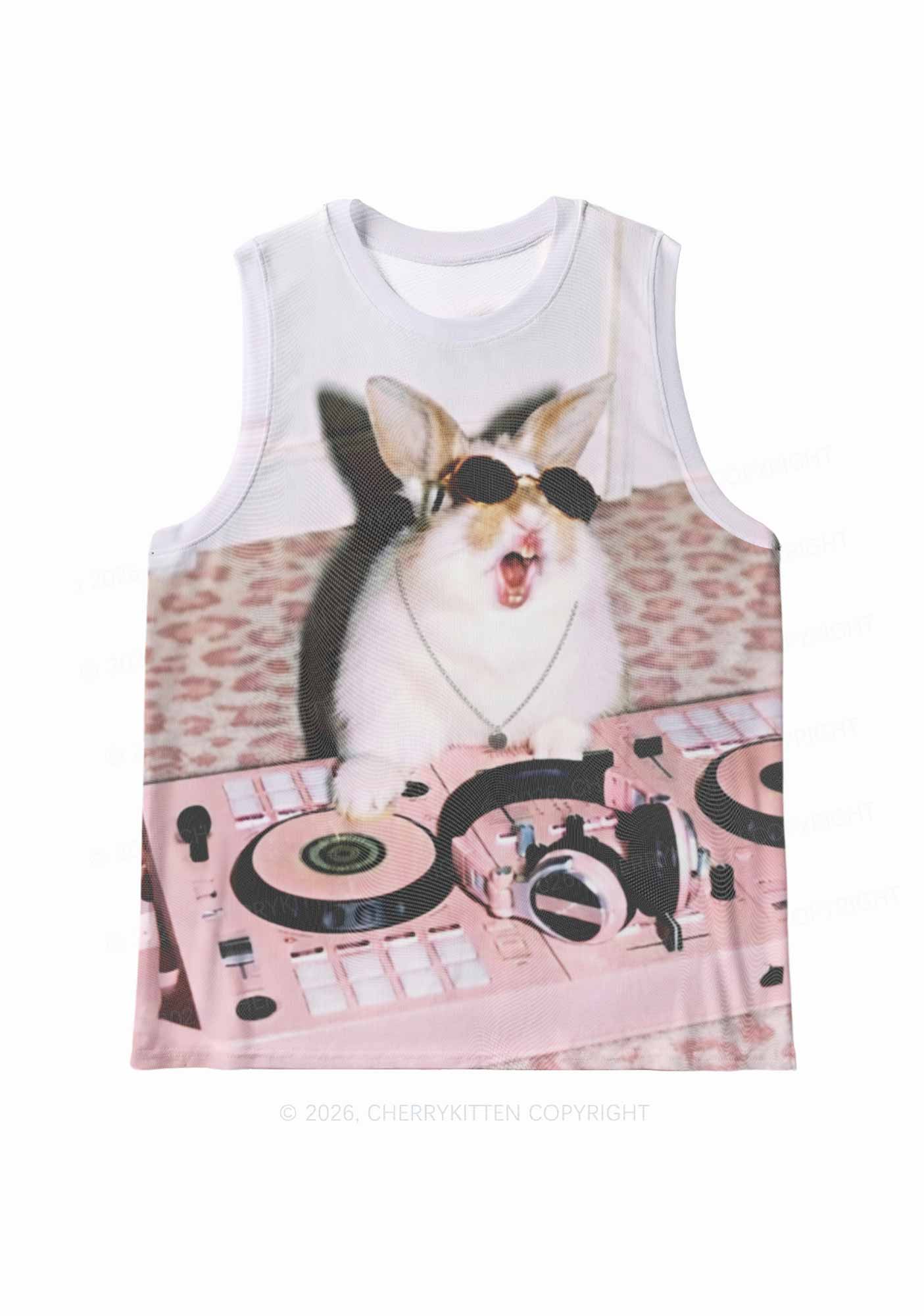 Dj Bunny Y2K Mesh Muscle Tank Cherrykitten