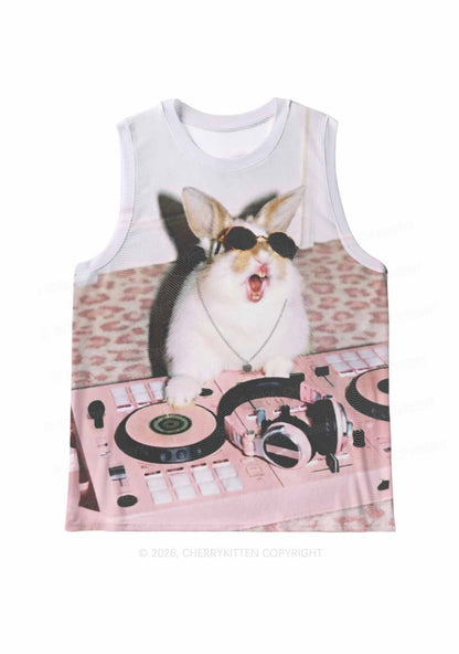 Dj Bunny Y2K Mesh Muscle Tank Cherrykitten