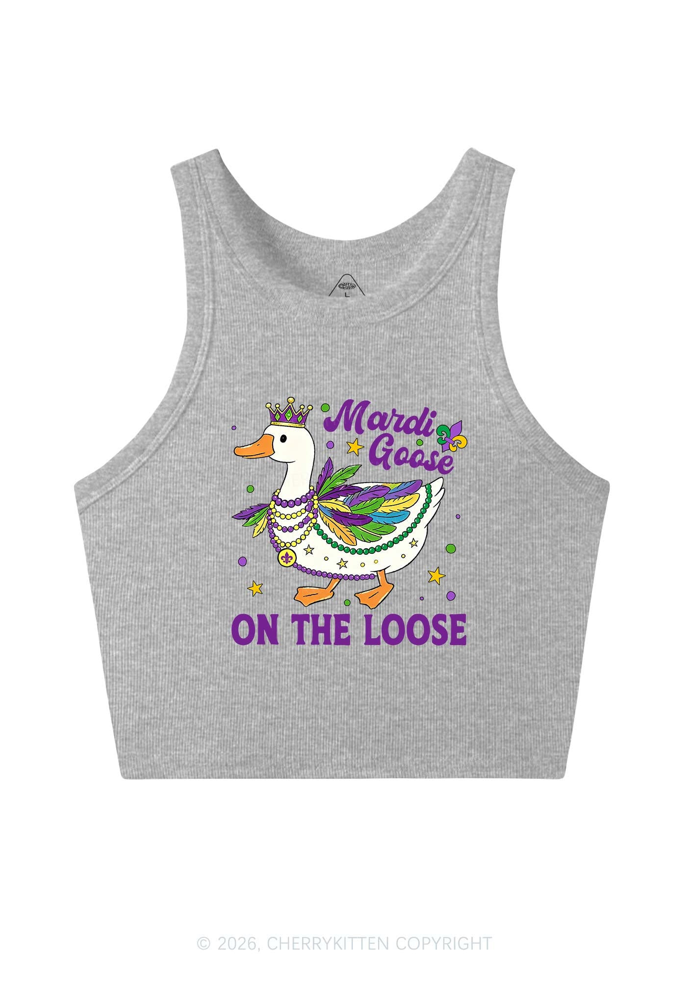 Mardi Goose On The Loose Y2K Crop Tank Top Cherrykitten